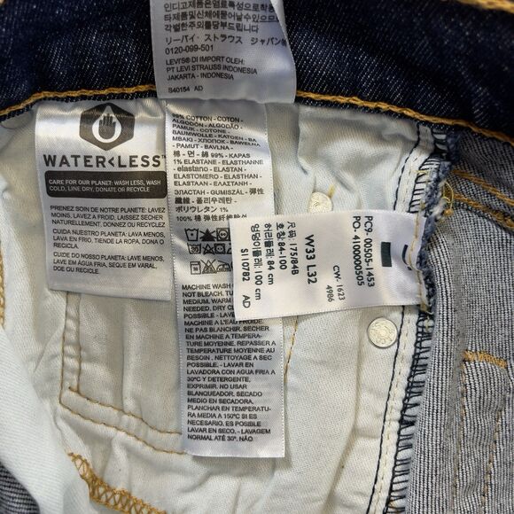 Levi's 505 Regular Jeans Men's 33x32 Blue Dark Wash Straight Leg American Denim - Picture 5 of 11